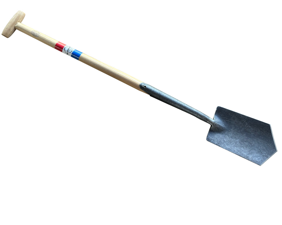 Zwanehals puntspade met lip essen steel 750mm